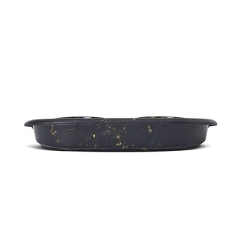 Savic Butler Voerbak En Drinkbak Met Plateau Marble Zwart / Goud 45X36X8 CM 2X300 ML
