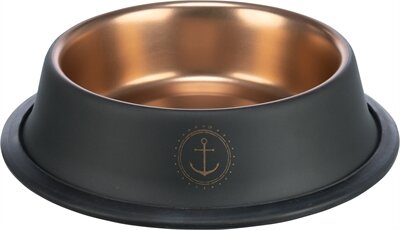 Trixie Be Nordic Voer / Waterbak Rvs / Rubber Zwart / Brons 21 CM 700 ML