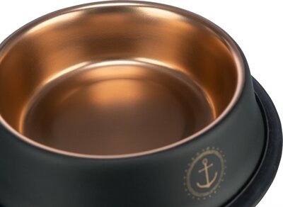 Trixie Be Nordic Voer / Waterbak Rvs / Rubber Zwart / Brons 15 CM 200 ML