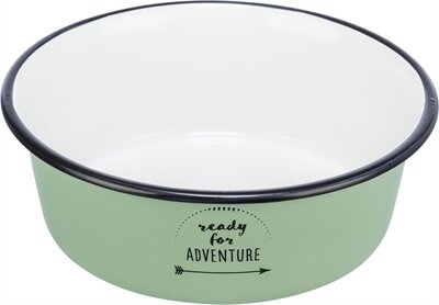 Trixie Voerbak Drinkbak Emaille / Rvs Groen 21X21 CM 1,9 LTR