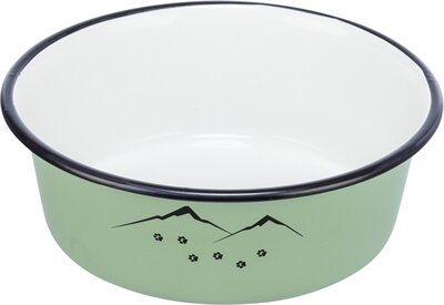 Trixie Voerbak Drinkbak Emaille / Rvs Groen 17X17 CM 900ML