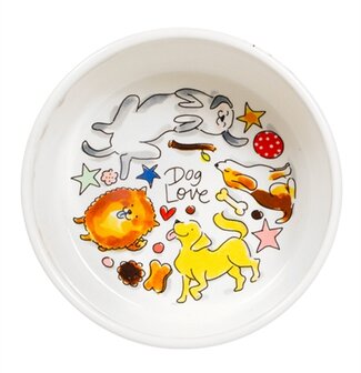 Blond Amsterdam Voerbak Dog Love 15,5X15,5X7 CM