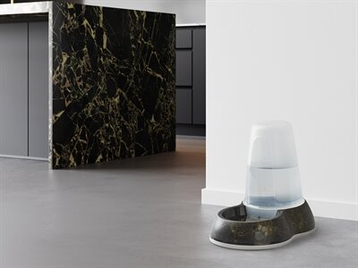 Savic Drinkbak Loop Marble Zwart / Goud 26X17,5X23 CM 1,5 LTR