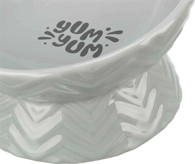 Trixie Verhoogde Voerbak / Waterbak Keramiek Grijs 350 ML 17 CM