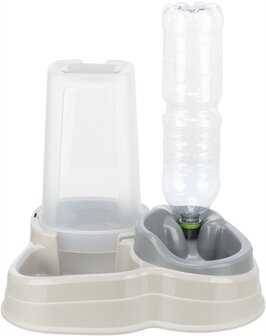 Trixie Voerdispenser En Waterdispenser Kunststof Grijs / Taupe 3,5 LTR