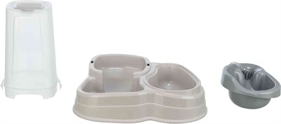 Trixie Voerdispenser En Waterdispenser Kunststof Grijs / Taupe 3,5 LTR