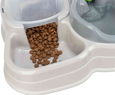 Trixie Voerdispenser En Waterdispenser Kunststof Grijs / Taupe 3,5 LTR