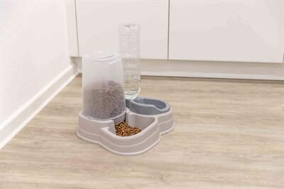 Trixie Voerdispenser En Waterdispenser Kunststof Grijs / Taupe 3,5 LTR