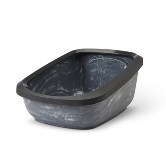 Savic Kattenbak Aseo Jumbo Marble Grijs / Zwart 67,5X48,5X29 CM
