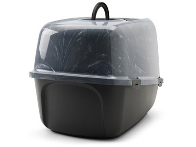 Savic Kattenbak Nestor Jumbo Marble Grijs / Zwart 66,5X48,5X46,5 CM