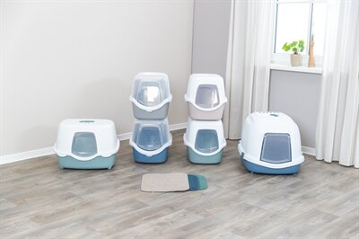 Trixie Kattenbak Primo Xxl Top Met Kap Blauw / Wit 71X56X47 CM
