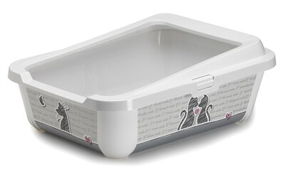 Moderna Trendy Cat Kattenbak Open + Rand Cats In Love 39X51X19 CM