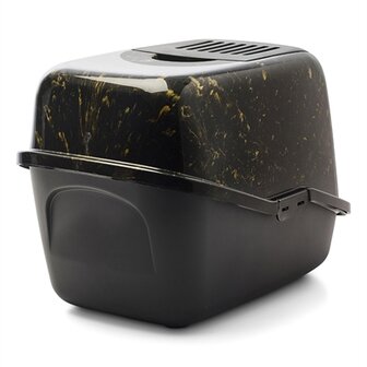 Savic Kattenbak Nestor Marble Zwart / Goud 56X39X38,5 CM
