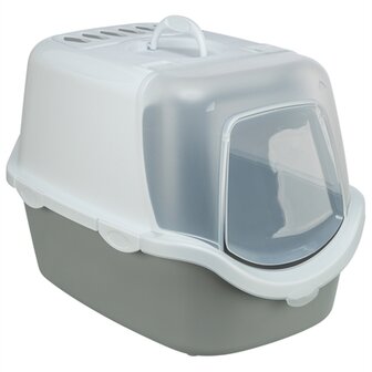 Trixie Kattenbak Vico Open Top Met Kap Lichtgrijs / Wit 56X40X40 CM