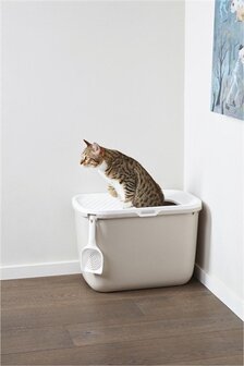 Savic Kattenbak Hop In Wit / Mokka 58,5X39X39,5 CM