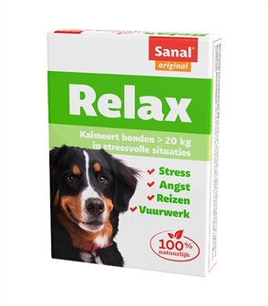 Sanal Dog Relax Kalmeringstablet Large VANAF 20 KG 15 TABLETTEN