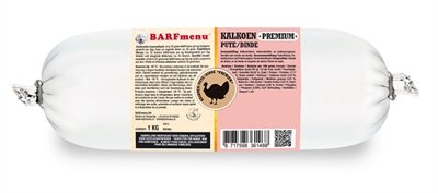 Barfmenu Kalkoen Hondenvoer 1000 GR