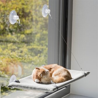 Trixie Kattenmand Hangmat Raam Velours Grijs 50X30 CM
