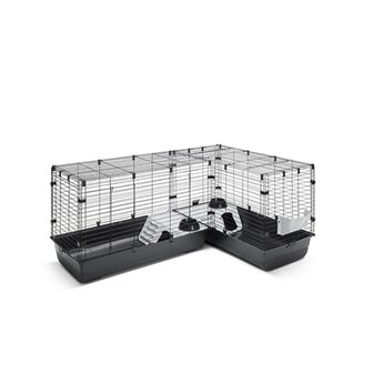 Savic Clubix Corner Knaagdierkooi Zwart 146,5/100X50X63,5 CM