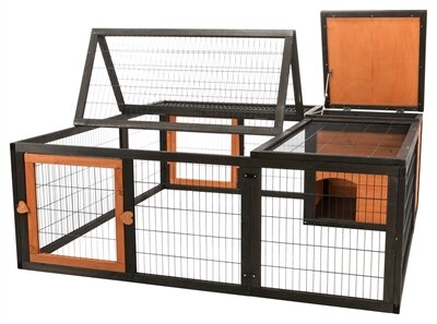 Trixie Natura Ren Met Afdekking Hout Zwart / Bruin 150X150X53 CM