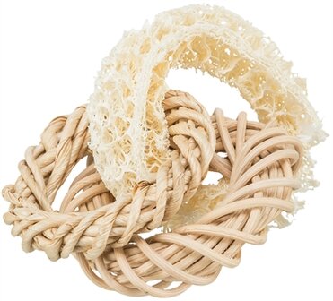 Trixie Luffaring Met Rotan-En Ma&iuml;sblad Ring Naturel 13X13 CM