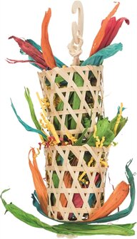 Trixie Vogel Natuurspeelgoed Aan Sisalkoord Palmblad / Ma&iuml;slies 35 CM
