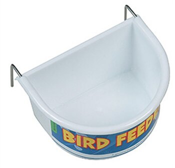 Happy Pet Voerbak Half Rond Wit LARGE 11,5X8,5X6,5 CM