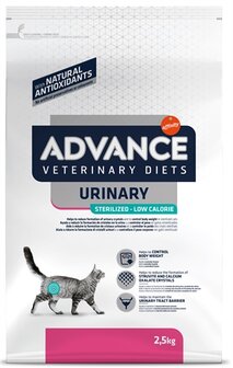 Advance Veterinary Diet Cat Urinary Sterilized Minder Calorie&euml;n 2,5 KG