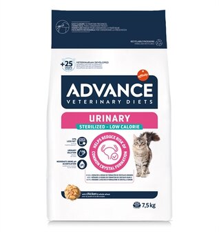 Advance Veterinary Diet Cat Urinary Sterilized Minder Calorie&euml;n 7,5 KG