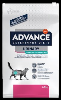 Advance Veterinary Diet Cat Urinary Sterilized Minder Calorie&euml;n 7,5 KG
