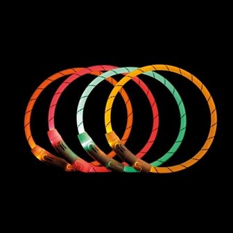 Trixie Lichtgevende Halsband Hond Flash Usb Tpu / Nylon Oranje 35X0,7 CM