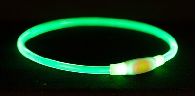 Trixie Lichtgevende Halsband Usb Flash Light Oplaadbaar Tpu Groen 65X0,8 CM