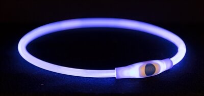 Trixie Lichtgevende Halsband Usb Flash Light Oplaadbaar Tpu Blauw 65X0,8 CM