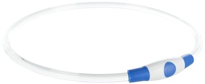 Trixie Lichtgevende Halsband Usb Flash Light Oplaadbaar Tpu Blauw 65X0,8 CM