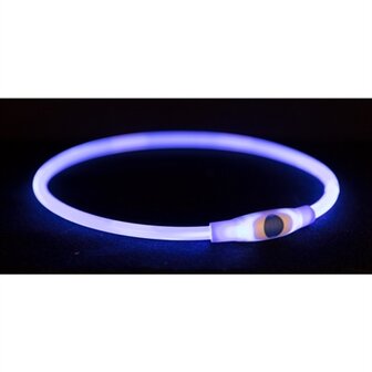 Trixie Lichtgevende Halsband Usb Flash Light Oplaadbaar Tpu Multi 65X0,8 CM