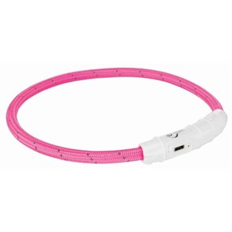 Trixie Lichtgevende Halsband Hond Flash Usb Tpu / Nylon Roze 65X0,7 CM