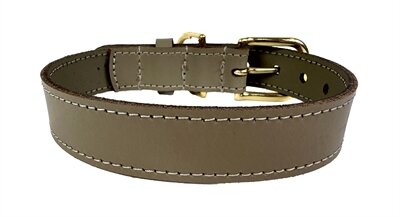 Sazzz Halsband Hond Braveheart Classic Leer Taupe 32-39x2,5 CM
