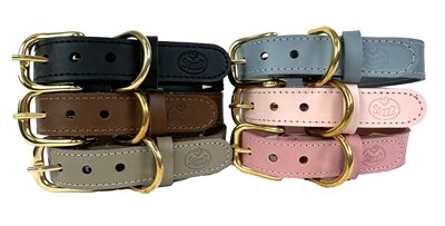Sazzz Halsband Hond Braveheart Classic Leer Lichtroze 42-50X3 CM