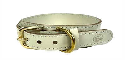 Sazzz Halsband Hond Pioneer Classic Leer Creme 42-50X3,5CM