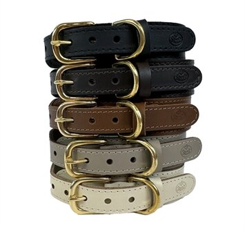Sazzz Halsband Hond Pioneer Classic Leer Creme 42-50X3,5CM