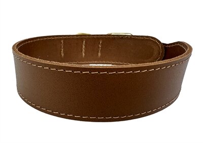 Sazzz Halsband Hond Pioneer Classic Leer Zadel Bruin 42-50X3,5CM
