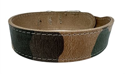 Sazzz Halsband Hond Boho Vintage Leer Camouflage 32-39X3 CM