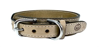 Sazzz Halsband Hond Boho Vintage Leer Beige 37-45X3,5 CM