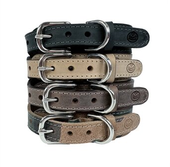 Sazzz Halsband Hond Boho Vintage Leer Antraciet 37-45X3,5 CM