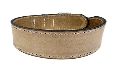 Sazzz Halsband Hond Boho Vintage Leer Beige 42-50X3,5 CM