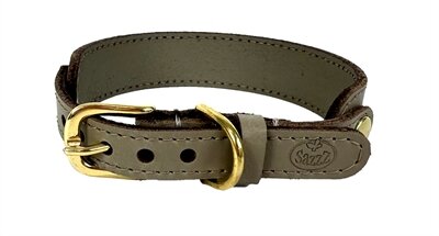 Sazzz Halsband Hond Sweetie Classic Leer Taupe 22-28X2,5 CM