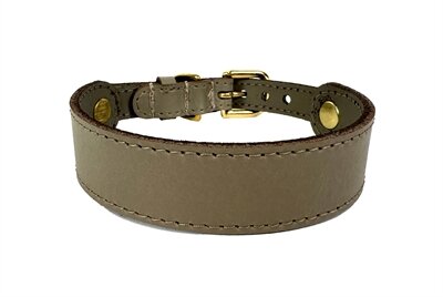 Sazzz Halsband Hond Sweetie Classic Leer Taupe 22-28X2,5 CM