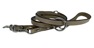 Sazzz Hondenriem Fearless Vintage Verstelbaar Leer Beige 113/156/181X1,5 CM