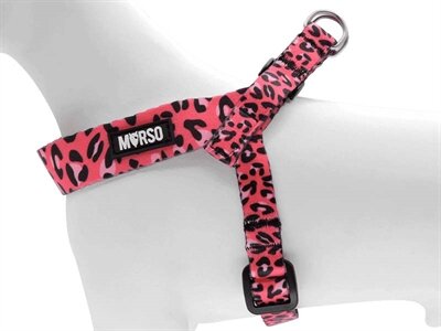 Morso Mini Hondentuig Verstelbaar Gerecycled Bubble Leo Roze 24-32X1,5 CM