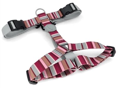 Morso Hondentuig H-Tuig Gerecycled Skyline Rood / Roze 60-80X2,5 CM